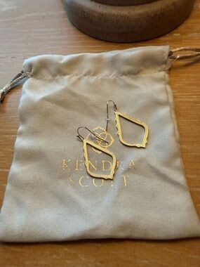 Kendra Scott Gold Open Filigree Teardrop Earrings